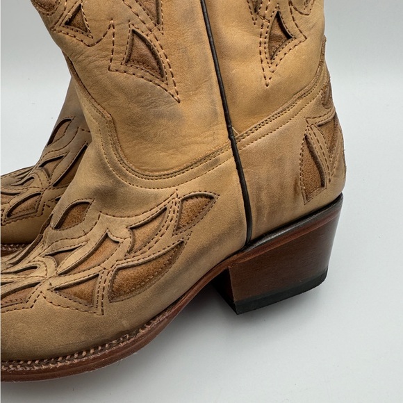 Tanner Mark western cowboy Light Tan Leather Women’s Boots 7.5 -Rodeo-Festival - Picture 4 of 11